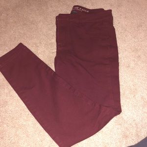 American Eagle Burgundy soft jeggings